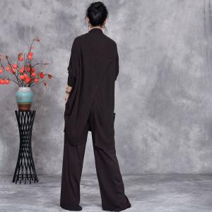 Side Tied Pullover Sweater with Long Wide Leg Pants