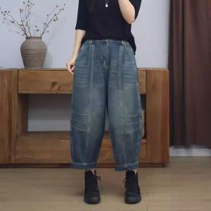 Baggy-Fit Stone Wash High Rise Jeans