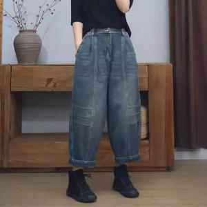 Baggy-Fit Stone Wash High Rise Jeans