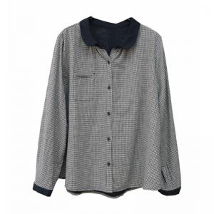 BF Style Long Sleeves Cotton Plaid Ladies Shirt