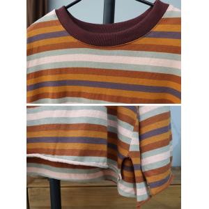 Colorful Striped Long Sleeves Cotton Casual Sweatshirt