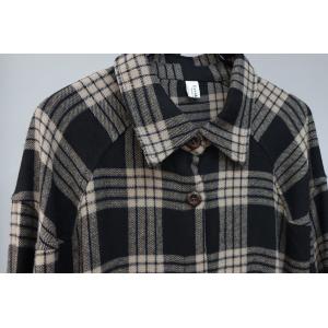 Polo Neck Puff Sleeves Midi Gingham Shacket
