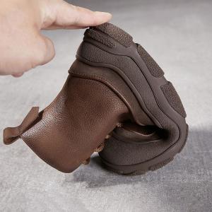 Lace Up Side Zip Fleeced Wedge Desert Boots