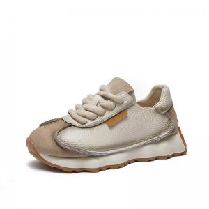 Retro Chunky Sneakers Casual Leather Platform Running Shoes