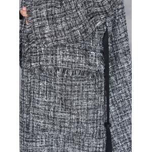 Elegant Wool Blend Gray Long Hooded Coat