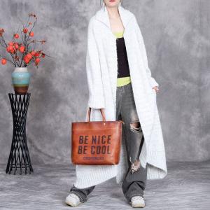 Back Slit Long Knitted Winter Trench Coatigan