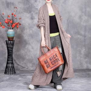 Cozy Long Wool Cable Knit Cardigan