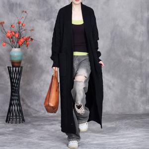 Cozy Long Wool Cable Knit Cardigan