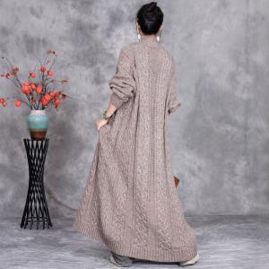 Cozy Long Wool Cable Knit Cardigan