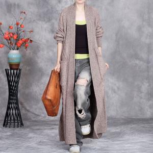 Cozy Long Wool Cable Knit Cardigan