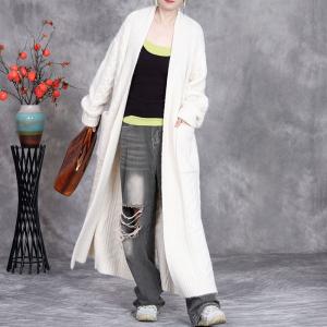 Cozy Long Wool Cable Knit Cardigan
