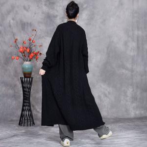 Cozy Long Wool Cable Knit Cardigan
