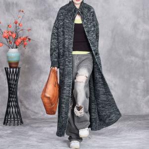 Stand Collar Thick Wool Winter Cardigan