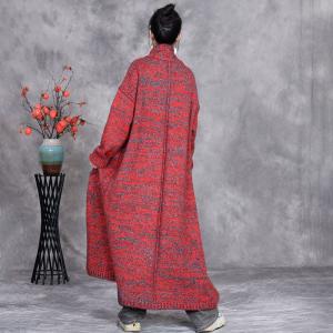 Stand Collar Thick Wool Winter Cardigan