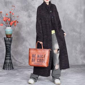 Stand Collar Thick Wool Winter Cardigan