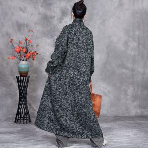 Stand Collar Thick Wool Winter Cardigan