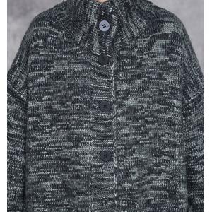 Stand Collar Thick Wool Winter Cardigan
