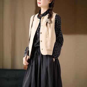 Business Elegant White Dotted Black Blouse
