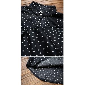 Business Elegant White Dotted Black Blouse