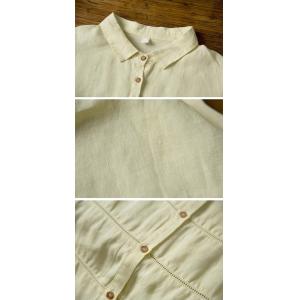 Hollow Out Linen Baggy Yellow Blouse