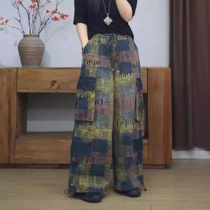 90s Fashion Letter Prints Wide Leg Jeans