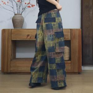 90s Fashion Letter Prints Wide Leg Jeans