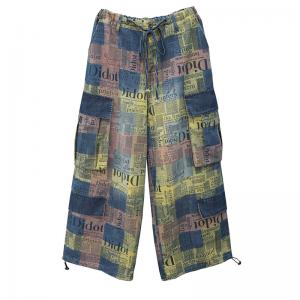 90s Fashion Letter Prints Wide Leg Jeans