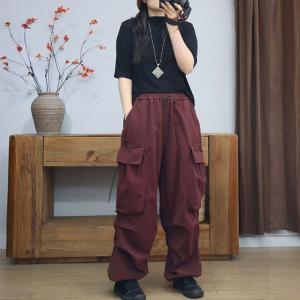 Versatile Side Pockets Cotton Loose Jogging Pants
