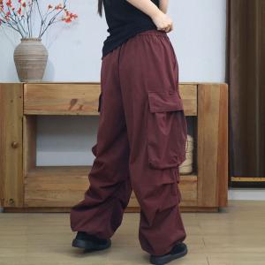 Versatile Side Pockets Cotton Loose Jogging Pants