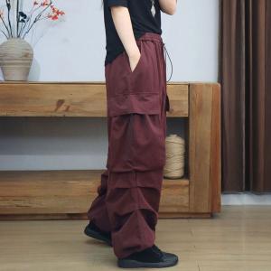 Versatile Side Pockets Cotton Loose Jogging Pants