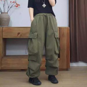 Versatile Side Pockets Cotton Loose Jogging Pants