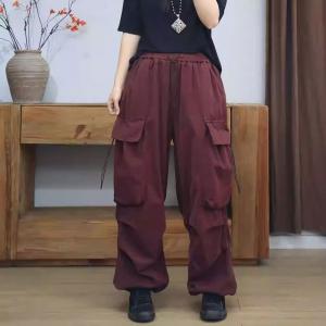 Versatile Side Pockets Cotton Loose Jogging Pants