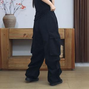 Versatile Side Pockets Cotton Loose Jogging Pants