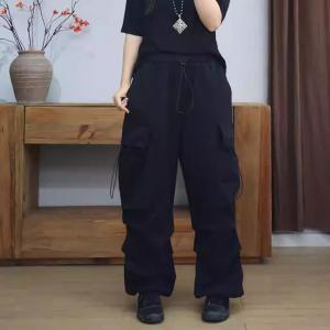 Versatile Side Pockets Cotton Loose Jogging Pants