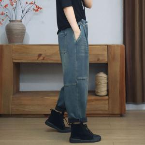 Winter High Rise Fleeced Dad Jeans