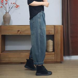 Thick Winter Fleeced Lining Baggy Boyfriend Jeans