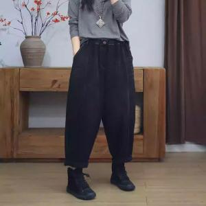 Relax-Fit Stone Wash Fleeced Winter Ankle Jeans