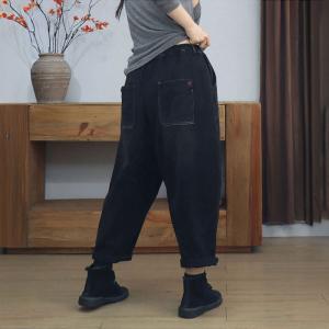 Relax-Fit Stone Wash Fleeced Winter Ankle Jeans