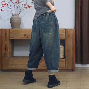 Relax-Fit Stone Wash Fleeced Winter Ankle Jeans
