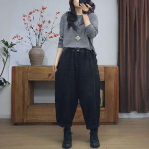 Relax-Fit Stone Wash Fleeced Winter Ankle Jeans