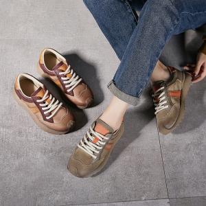 Leather Patchwork Casual Platform Agan Sneakers