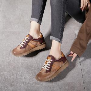 Leather Patchwork Casual Platform Agan Sneakers