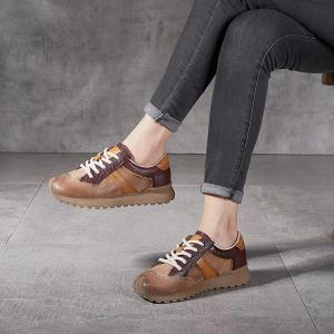 Leather Patchwork Casual Platform Agan Sneakers