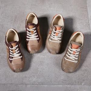 Leather Patchwork Casual Platform Agan Sneakers