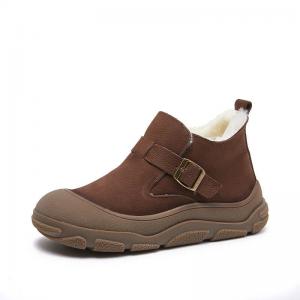 Buckle Sheep Lined Short Snow Boots for Women