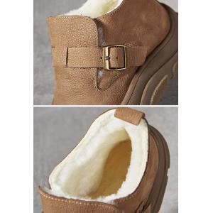 Buckle Sheep Lined Short Snow Boots for Women