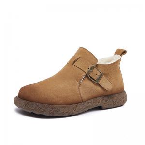 Chunky Heels Sheep Lining Winter Suede Boots