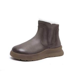 Round Toe Warm Lining Wedge Chelsea Boots