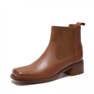 High Quality Square Toe Patent Leather Boots