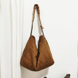 Cotton Linen Boho Casual Crossbody Tote Bag
